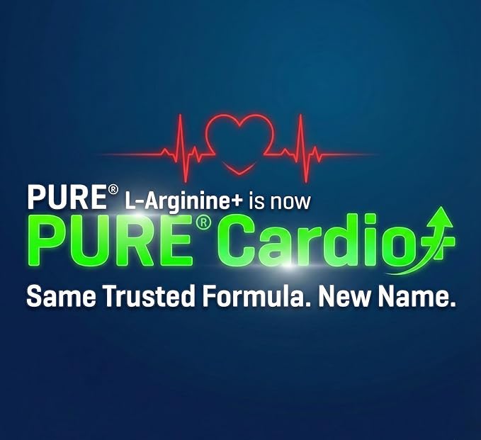 PURE Cardio+ Drink Mix, Grape, L-Arginine 5000mg, L-Citrulline 1000mg, Vitamins B12, C, D3, Beet Root, 30 Servings, 381 Grams (Pack of 1), Premium Wellness Support, Nitric Oxide, Cardio