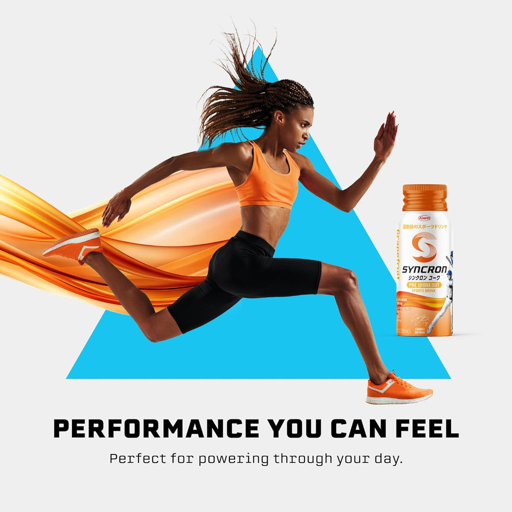 Syncron Pre Workout Sports Drink Endorsed by Shohei Ohtani, Aluminum Bottled, Sugar Free Pre Workout Drink with L Arginine, L Citrulline & BCAAs, Pre Workout Energy Shot, Grapefruit, 6 Pack, 2 oz