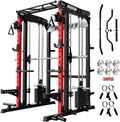 RitFit M2 PRO-3D Smith Machine with Weight Stack, 3D Functional Trainer & Power Cage, 308.6lbs Stack, 16 Adjustment Holes, 6 Storage Pegs for Full-Body Home Gym