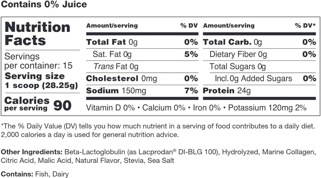Clear Protein & Collagen Peptides Protein Powder Drink Mix - Naturally Sweetened & Flavored, Gluten Free, Lactose Free - Protein + Marine Collagen - 15 Servings (Strawberry Kiwi)