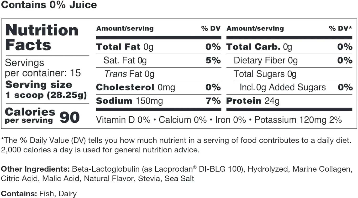 Clear Protein & Collagen Peptides Protein Powder Drink Mix - Naturally Sweetened & Flavored, Gluten Free, Lactose Free - Protein + Marine Collagen - 15 Servings (Strawberry Kiwi)