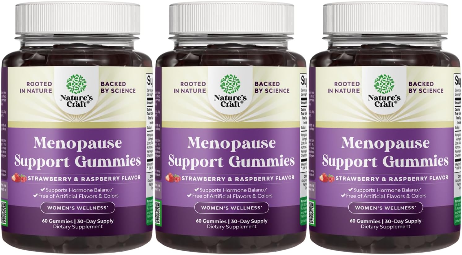 Womens Menopause Gummies with Dong Quai - Menopause Vitamins for Women with Ashwagandha - Holistic Support for Hot Flashes Night Sweats and Mood Swings - Pre & Post Supplements 60 Count - 3 Pack
