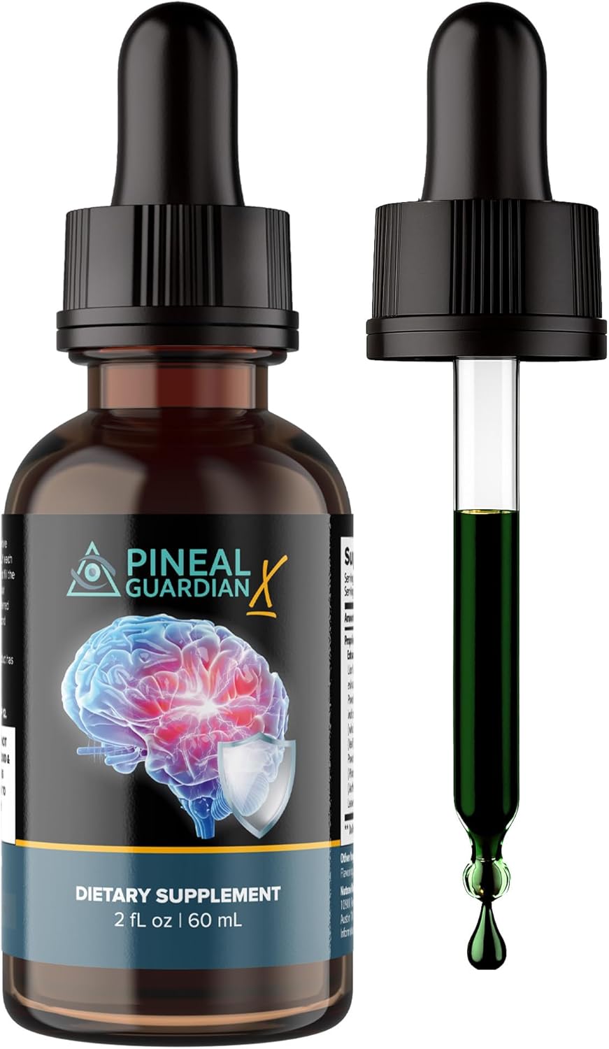 Pineal Guardian X - Rapid Pineal Gland Decalcification Drops for Cognitive Health Support - Brain Supplement to Keep Cognitive Function, Memory and Focus in Top Shape - Pack of 2