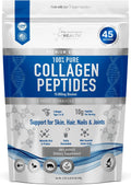 The Intelligent Health Collagen Peptides Powder, 45 Servings, Hydrolyzed Collagen, Type I & III, Grass Fed, Unflavored, Gluten Free, Keto/Paleo, 10g Servings, 15.9 Oz, Skin Support, Hair, Nail, Joints