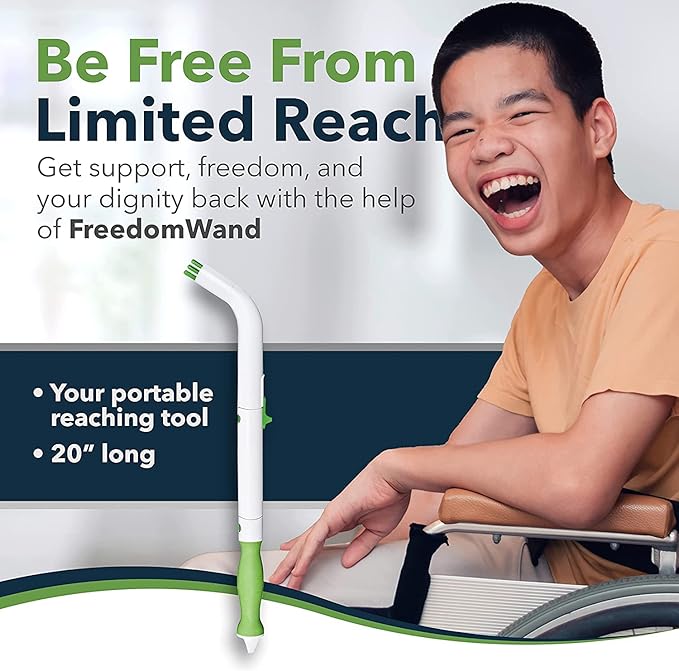 FreedomWand Multipurpose Toilet Aids - Wiping Aid Toileting for Women & Men, Butt Wiper Tool, Toilet Assist Device and Paper Extender, Ideal for Elderly, Disabled and Post Surgery Use - 20" Inch