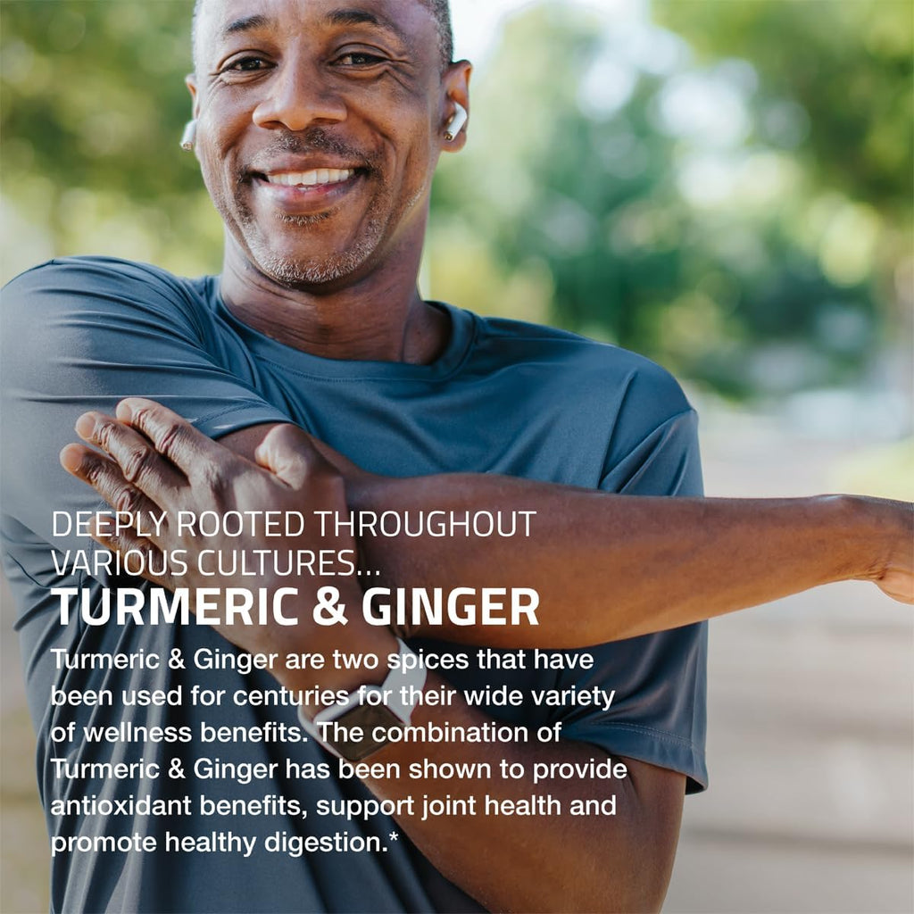 Bronson Turmeric + Ginger Extra Strength Joint Health & Digestion Support with BioPerine, Non-GMO, 60 Vegetarian Capsules