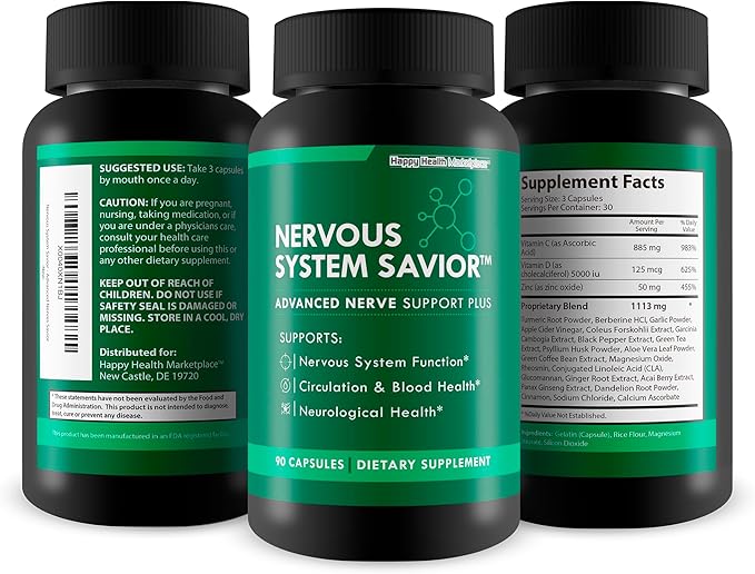 Nervous System Savior - Advanced Nerve Support - Our Best Nerve Support Supplement - Natural Nerve Savior Supplement to Help Save Your Nerve Health - Nerve Support Supplements Your Nerves Savior