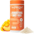 Supergut Foundational Daily Fiber Powder, Sugar Free & Vegan Prebiotic Fiber Blend for Gut Health & Digestive Support, Supplement for Men & Women with Solnul & Sunfiber, Peach Mango, 18 Servings
