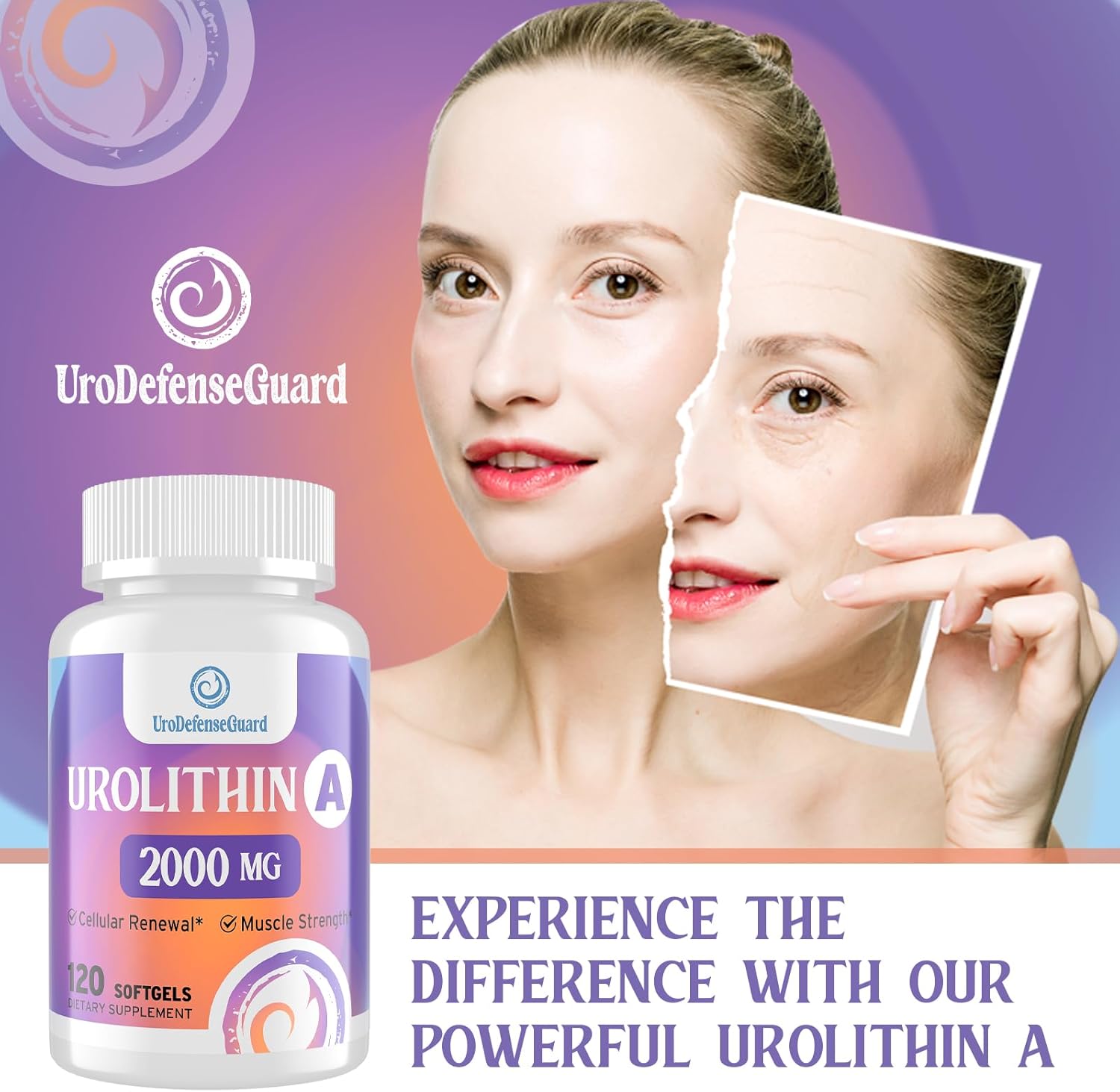Urolithin A Supplement 2000mg for Men Women - 120 Softgels (1 Bottle)