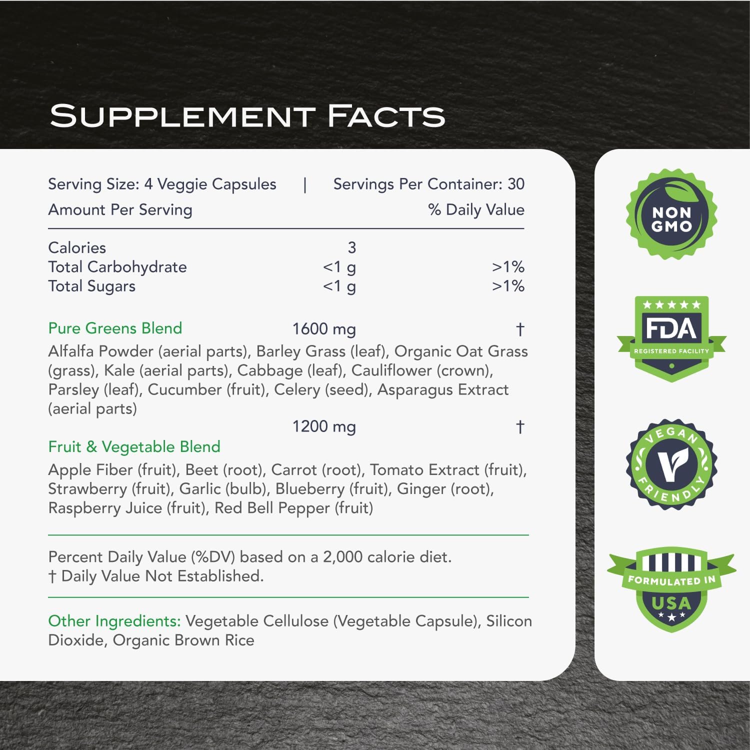 KaraMD Pure Nature | Greens, Fruit and Veggies Supplement | Vitamins, Fiber & Antioxidants | 20 Fruits and Vegetables Supplements for Energy & Digestion | Gluten Free & Vegan Friendly (30 Servings)