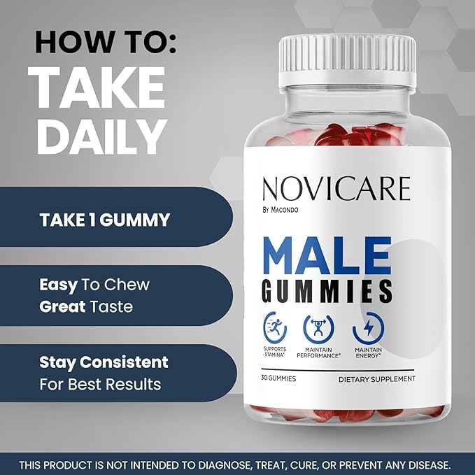 NoviCare Gummies - Official Novi Care Advanced Formula Multivitamin Natural Support, Gummy for Men All Natural Premium Supplement for Health & Wellness, 30 Gummies for 1 Month