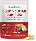 Blood Sugar Complex, Blood Sugar Complex 20 Active Ingredients with Fenugreek, Mulberry Leaf, Bitter Melon & Cinnamon Extract, Herbal Wellness Formula, 300 Softgels