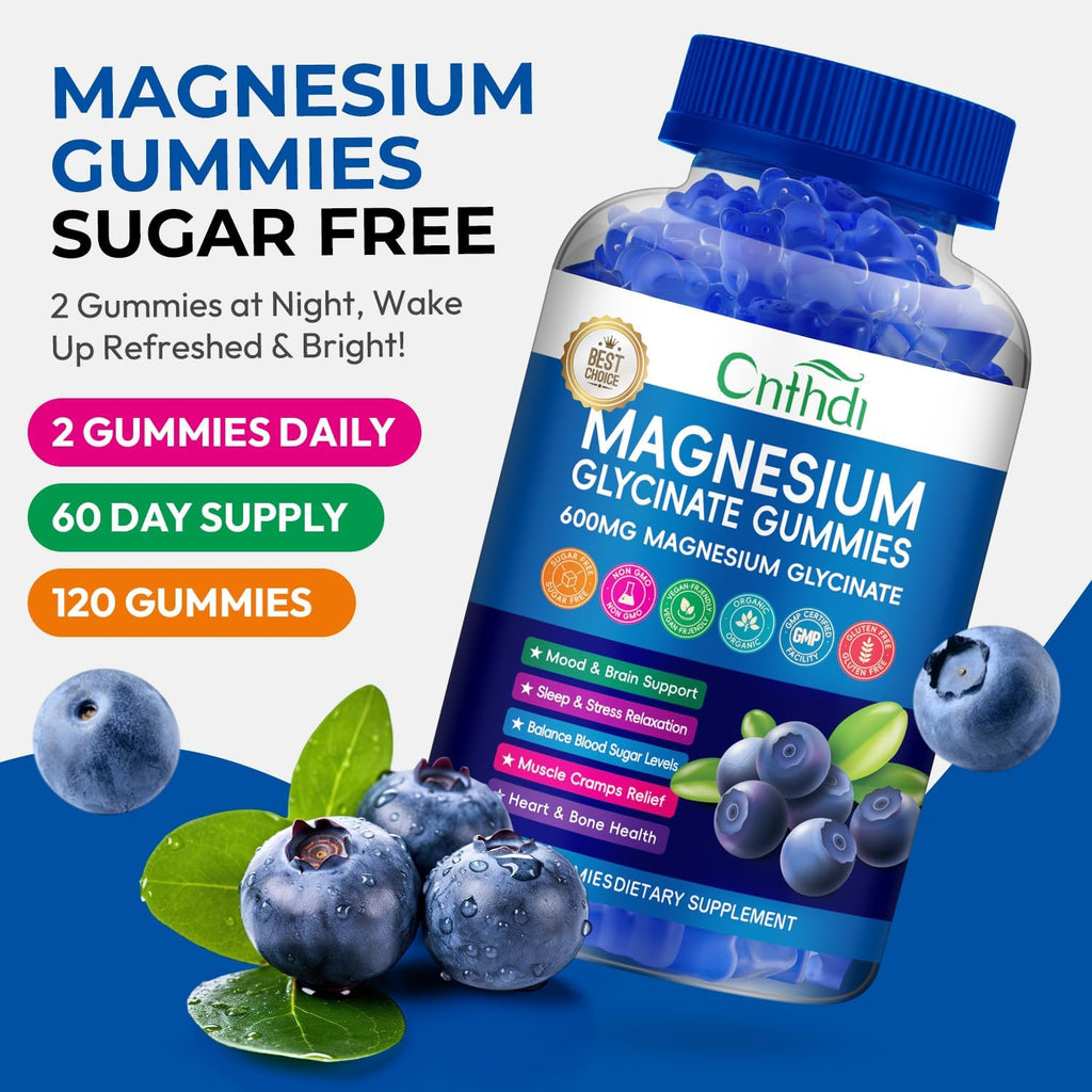Magnesium Glycinate Gummies 600mg, Sugar Free Chewable Magnesium Gummies for Adults & Kids Relaxation, Bone Health, Stress Relief, Night Rest, No Melatonin, Gluten Free, Non GMO, Pectin, 240 Count