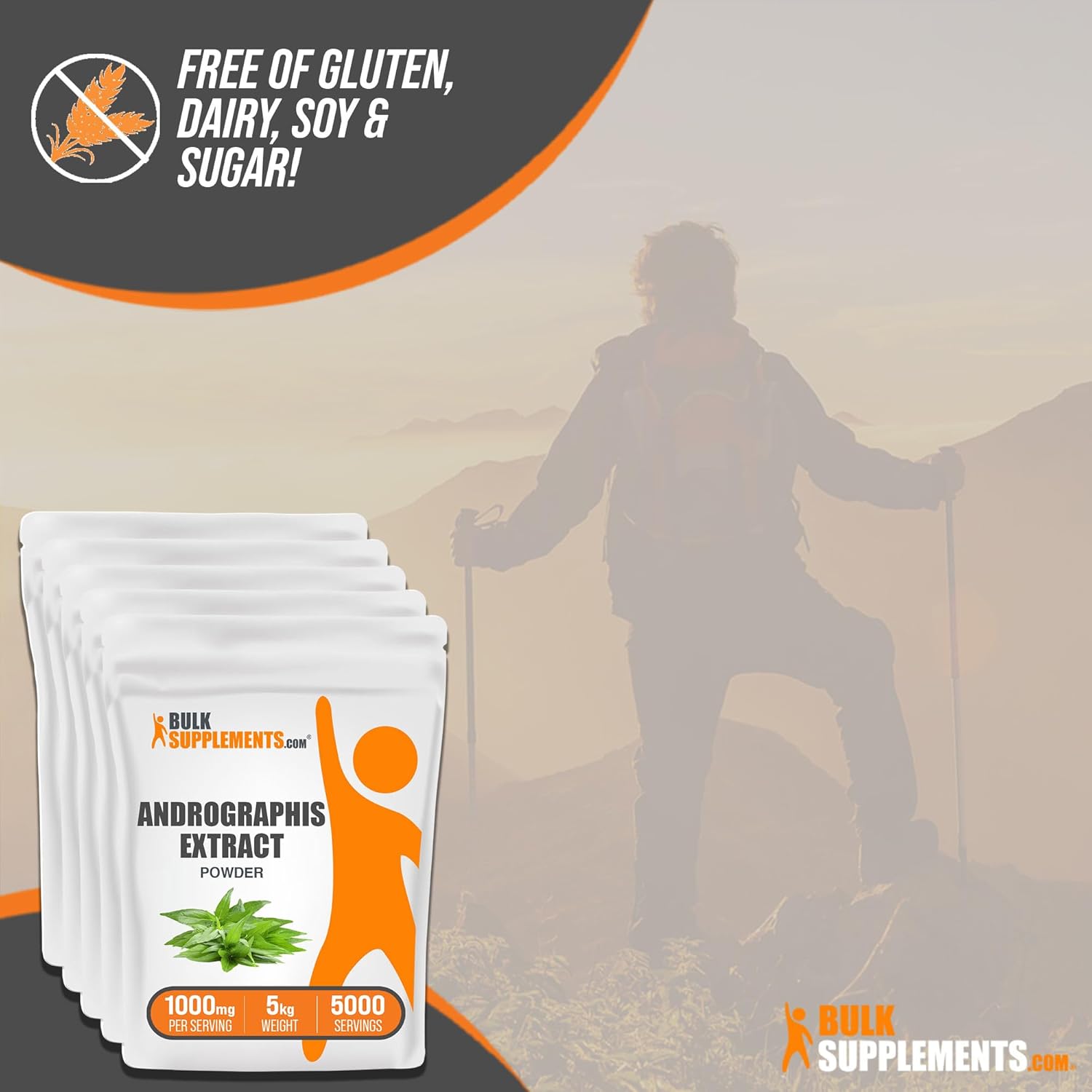 BulkSupplements.com Andrographis Extract Powder - Andrographis Paniculata, Herbal Supplement, Andrographis Powder - Gluten Free, 1000mg per Serving, 5kg (11 lbs)