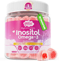 Inositol + Omega-3 Gummies for Women – Myo-Inositol & D-Chiro Inositol (40:1), Omega-3 DHA/EPA (3:1) – Inositol Supplement for Hormonal Balance & Cycle Health, Vegan Sugar-Free, 60 Ct
