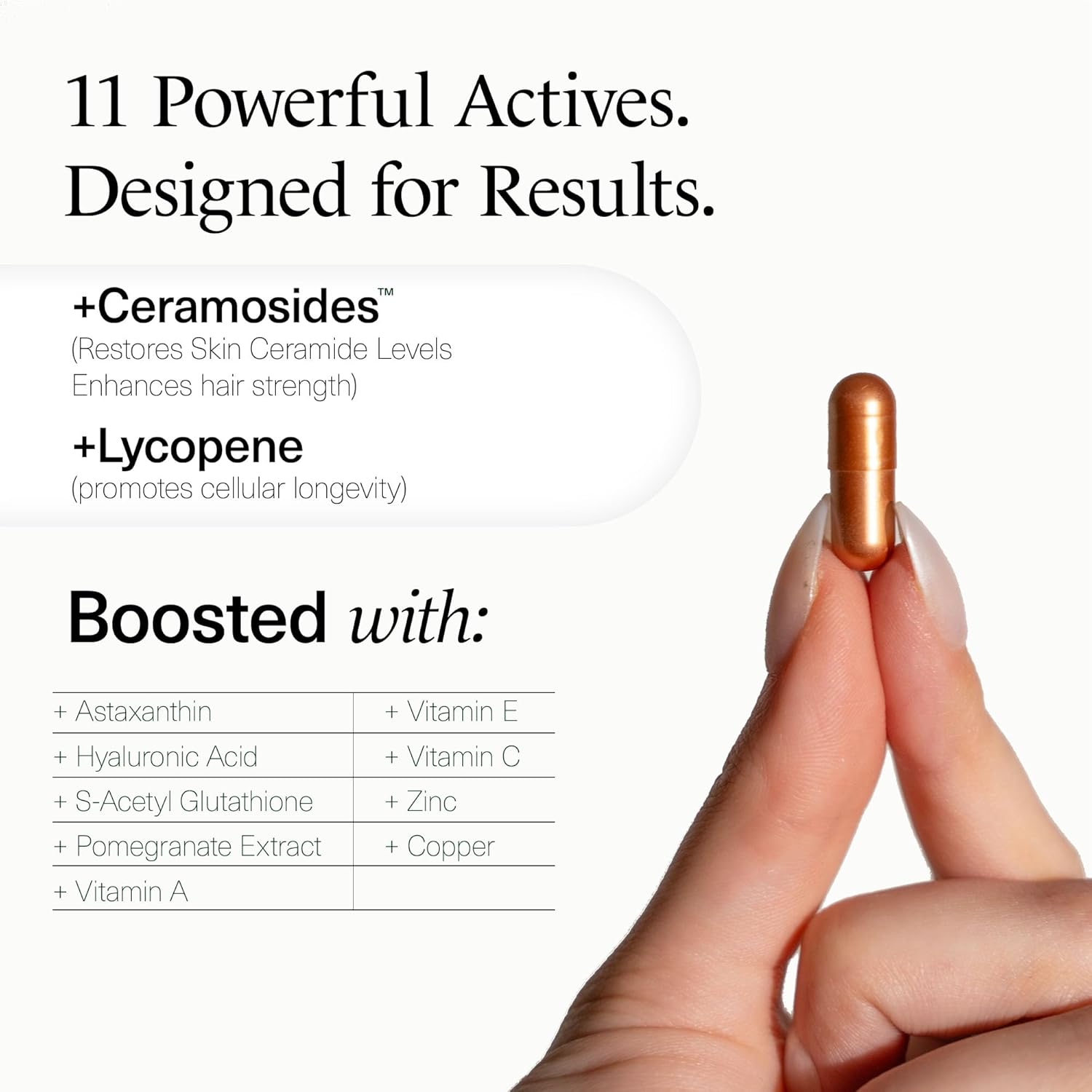 Revitalize Skin Supplement for Wrinkles Fine Lines Hydration Anti Aging Longevity - Nail Skin Hair Vitamins - Phytoceramides Lycopene Hyaluronic Acid Pills - Gluten Free Non GMO Vegan - 60 Capsules