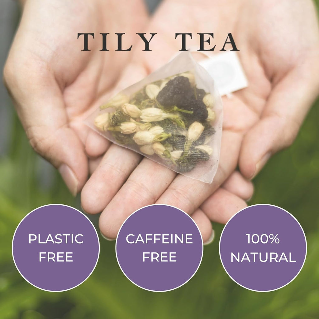 Tily Tea Perfect Pairing Herbal Tea - Mulberry Leaf Tea - Caffeine Free - 10 Plastic-Free Tea Bags
