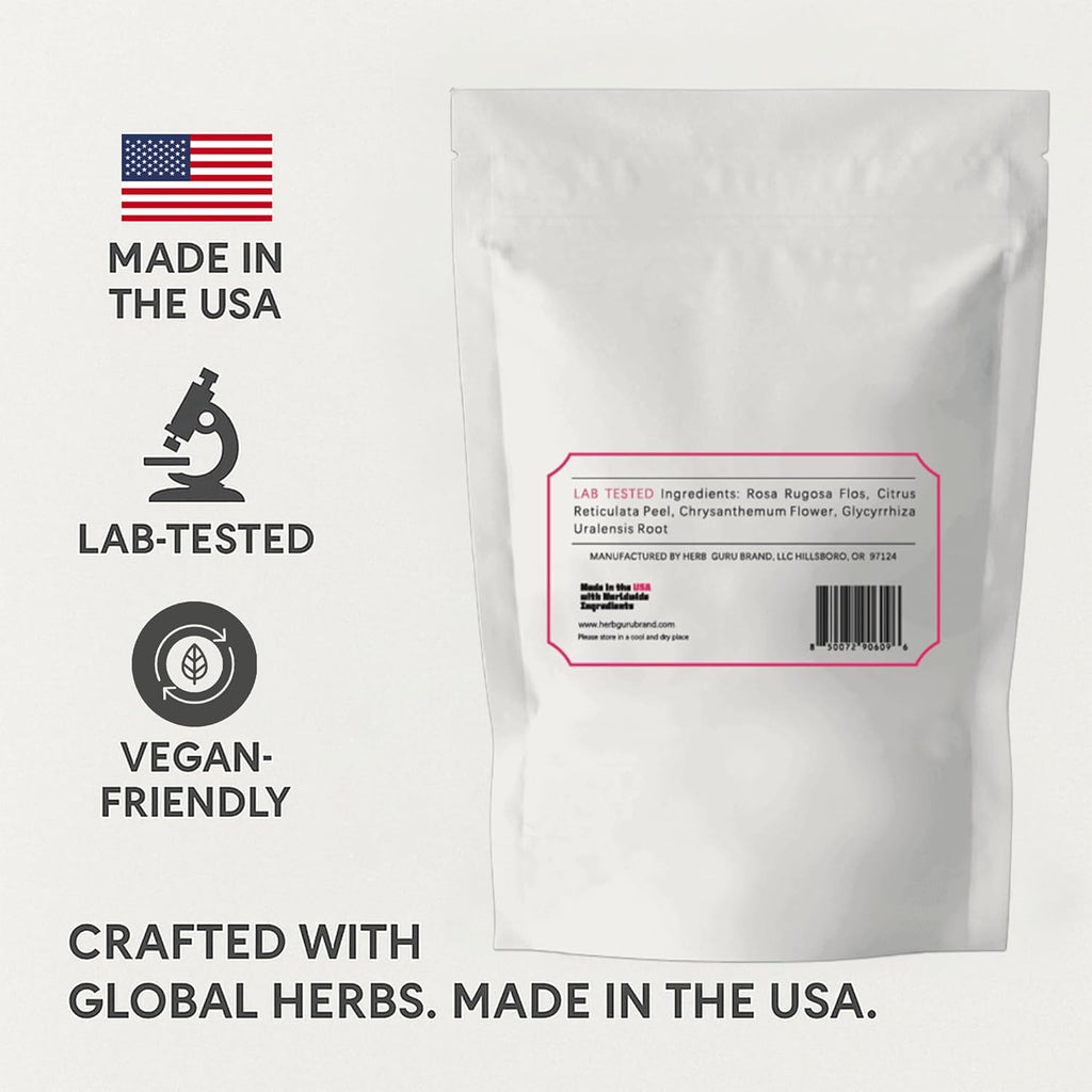 Rose Harmony Herbal Blend, Natural Herbal Tea With Rose, Mandarin Peel, Chrysanthemum, and Licorice Root, Calming Floral Infusion and Relaxing Beverage, Includes 5 Natural Tea Bags for Mindful Sipping