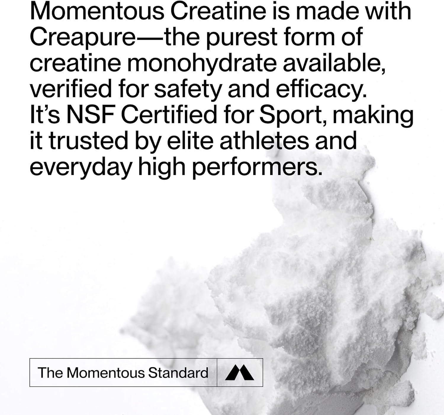 Momentous Creatine Monohydrate Powder - Creapure Creatine Powder - Supports Strength, Lean Muscle, & Recovery for Men & Women - NSF Certified for Sport - 5 g per Serving - 15 Servings