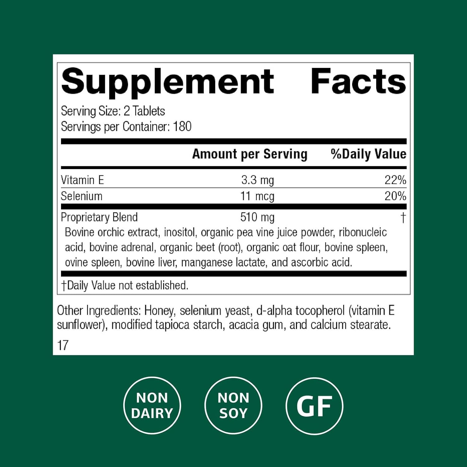 Standard Process Cataplex E - Whole Food RNA Supplement and Antioxidant with D-Alpha Tocopherol Vitamin E, Beet Root, Ascorbic Acid, Inositol, Selenium, and Honey - 360 Tablets