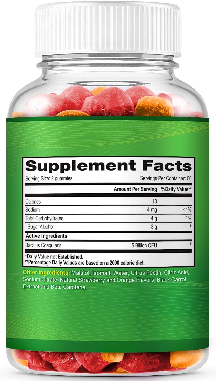 Probiotic Gummies for Adults and Kids Max Strength 5 Billion CFU | Organic Sugar Free Gummies for Digestive Health | 100 Count Vegan Gluten Free Chewable Probiotics Gummies for Men Women and Children