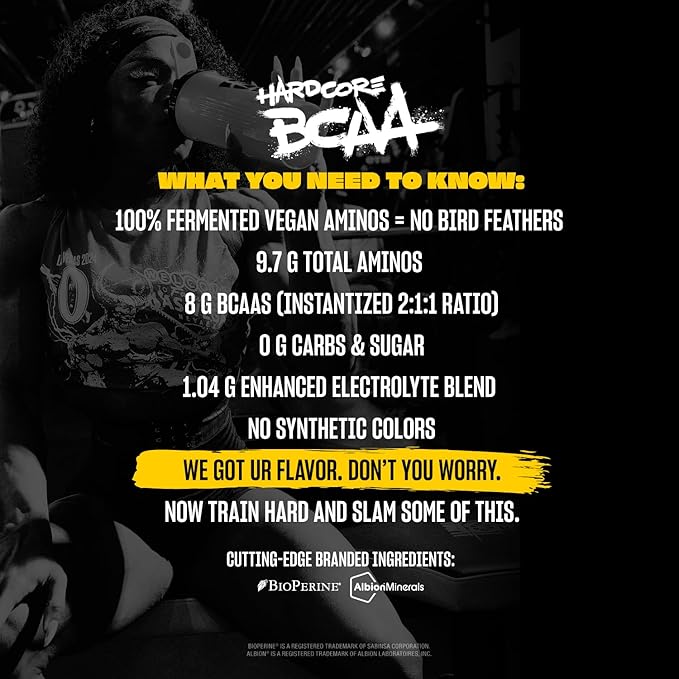 Mutant Hardcore BCAA - Pre, Intra or Post Workout – BCAA Next Level branched-Chain Amino Acids Supplement – Hydration + Recovery - 30 Serving - Lemonade