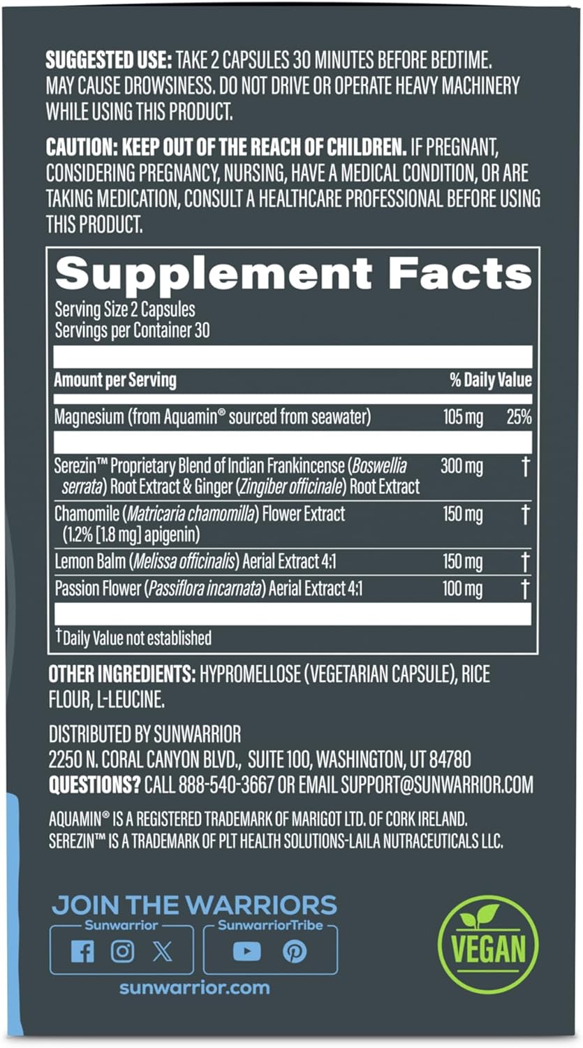 Sleep Support & Restore Capsules Melatonin-Free Sleep Aid for Deep Rest & Recovery Magnesium Chamomile Lemon Balm & Adaptogens for Relaxation Muscle Relief & Refreshing Mornings 60 Vegan Capsules