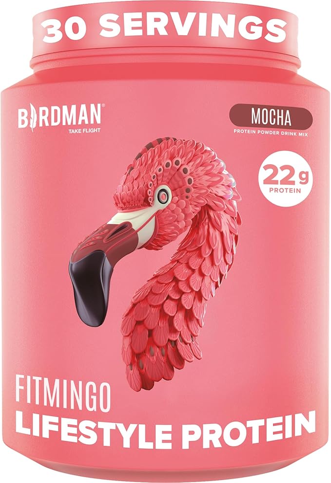 BIRDMAN Fitmingo Vegan Protein Powder with Inositol, Collagen Boosters, Hyaluronic Acid and Vitamins | Low Carb, Dairy Free, Low Calorie | 23g Plant Based Blueberry Protein Powder with Myo-Inositol