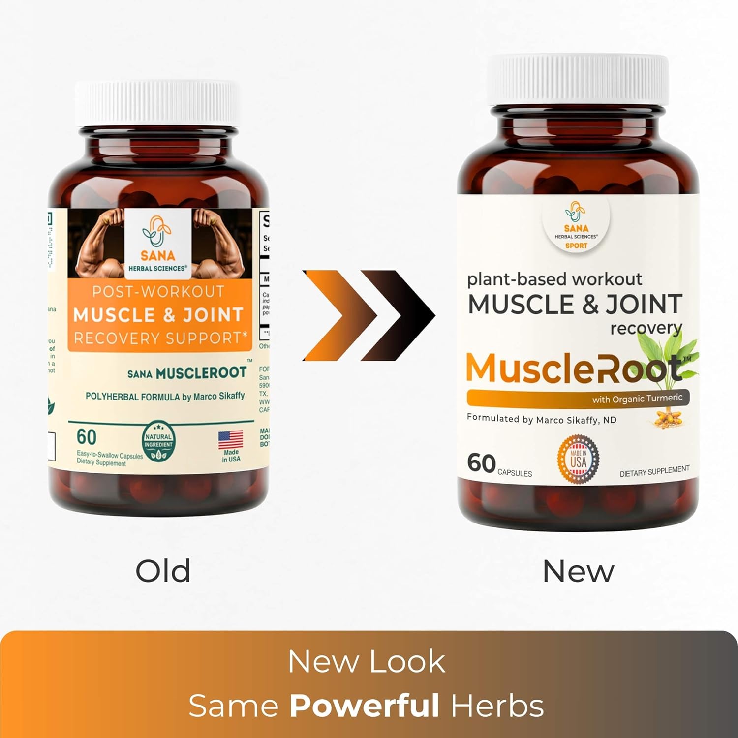 MuscleRoot – Certified Organic Muscle & Joint Recovery Supplement | Post-Workout Muscle Relaxer with Turmeric, Frankincense & Nopal Cactus | Joint Support | 60 Capsules by Sana Herbal