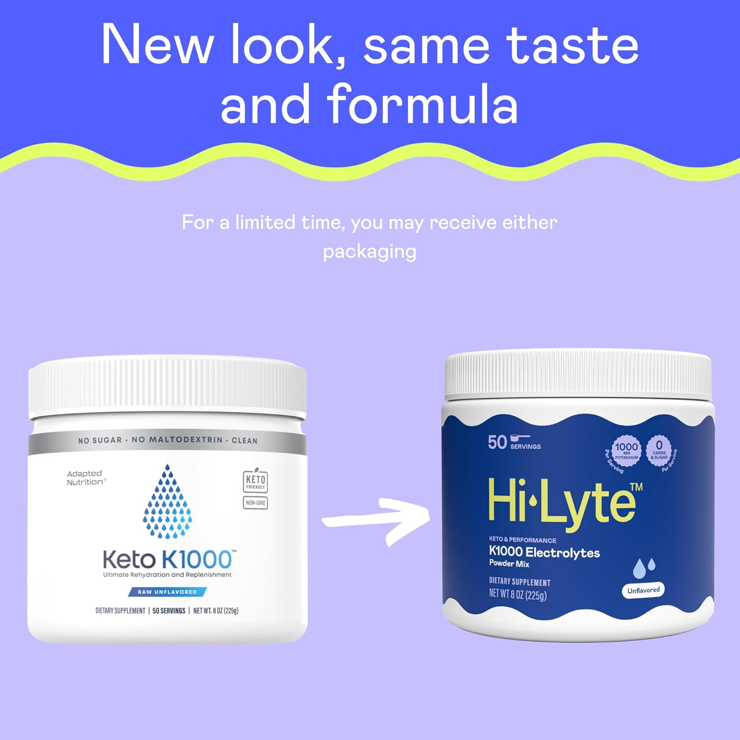 Hi-Lyte K1000 Electrolytes Powder Mix Unflavored Keto & Performance, 50 Servings