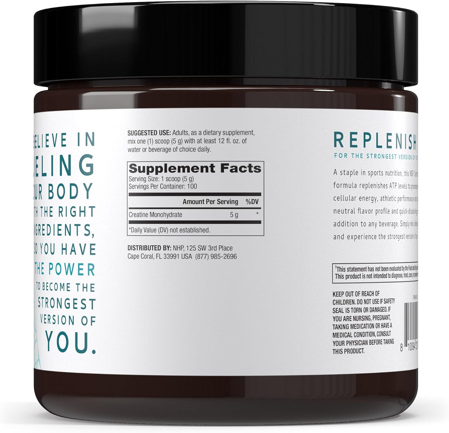 Dr. Mercola Pure Power Creatine Monohydrate - Supports Strength & Performance - Unflavored - NSF Certified - Quick-Dissolving Powder - 17.60 oz - 100 Servings