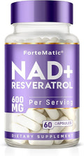 NAD+ Resveratrol, Natural Antioxidant Cellular Energy Supplement, 600mg, 60 Capsules, Made in USA
