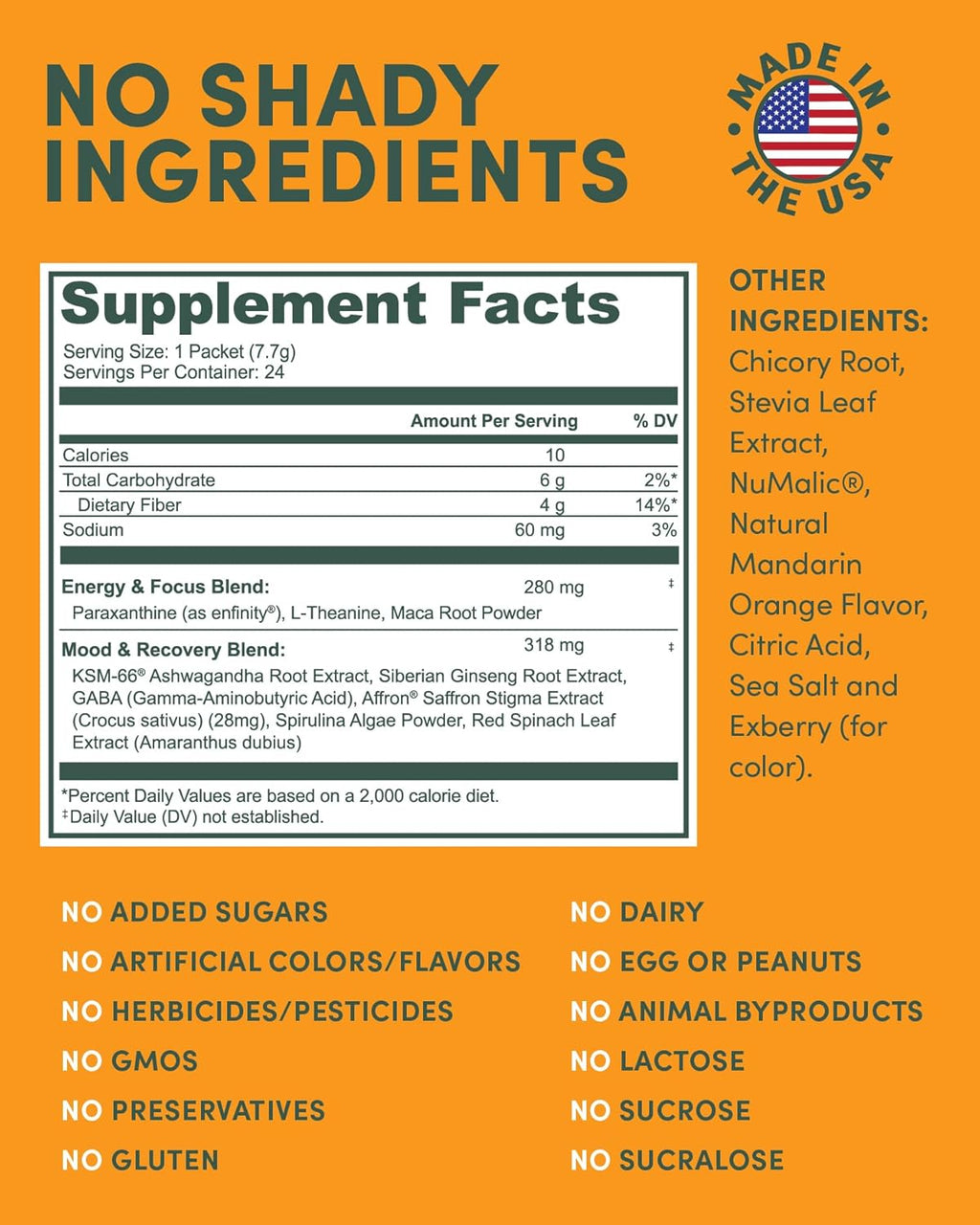 MTE Healthy Energy Drink Powder Packets | Caffeine Free & Sugar Free Energy | Boosted Focus and Productivity | 24 Drink Pouches | Paraxanthine Nootropic Supplement
