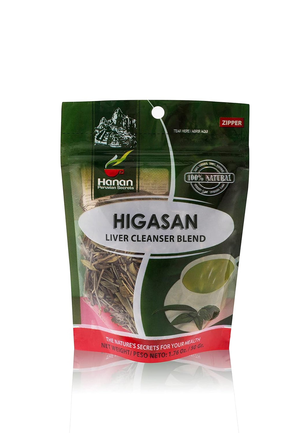 Hanan Peruvian Secrets Higasan Herbal Tea | 100% Natural Liver Cleanser | 1.76oz / 50g | Naturally Aids in Cleansing the Liver and Maintaining Healthy Cholesterol Levels (Pack of 2)