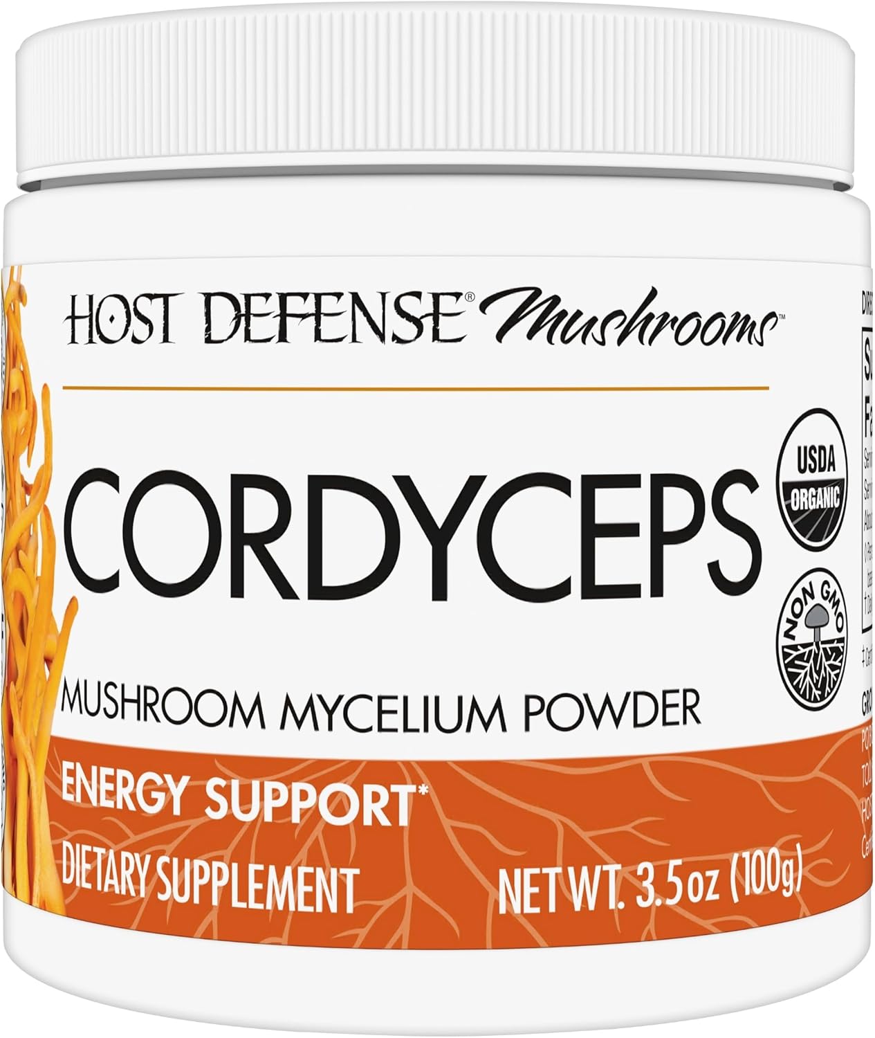 Host Defense Cordyceps Powder - Immune & Energy Support Supplement - Kidney Health Supplement with Cordyceps Mushrooms - Fitness Support Supplement to Aid Oxygen Uptake - 3.5 oz (66 Servings)*
