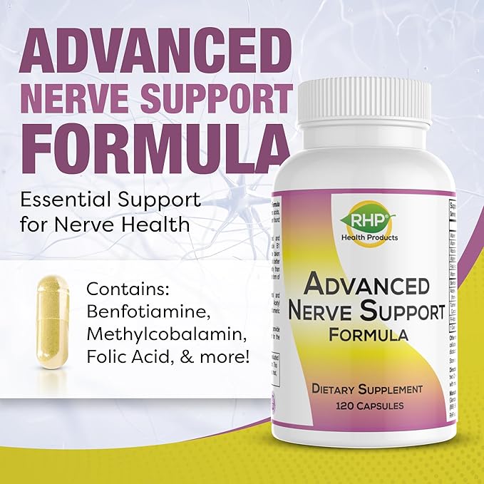 Advanced Nerve Support Formula. Peripheral Neuropathy Supplement with Alpha Lipoic Acid for Healthy Nerve Repair & Function. Maximum Strength Formula, 120 Capsules