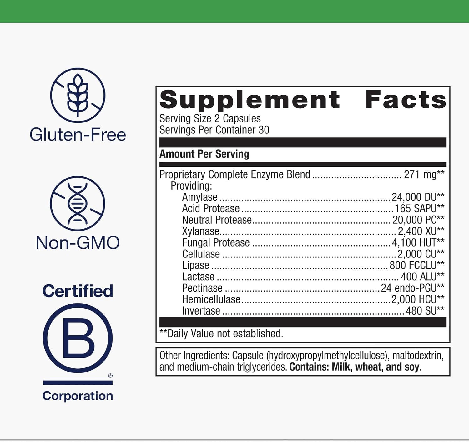 Metagenics SpectraZyme Complete Enzyme Complex - Digestive Enzymes Supplement - Digestive Health for Men & Women* - Non-GMO - 60 Capsules