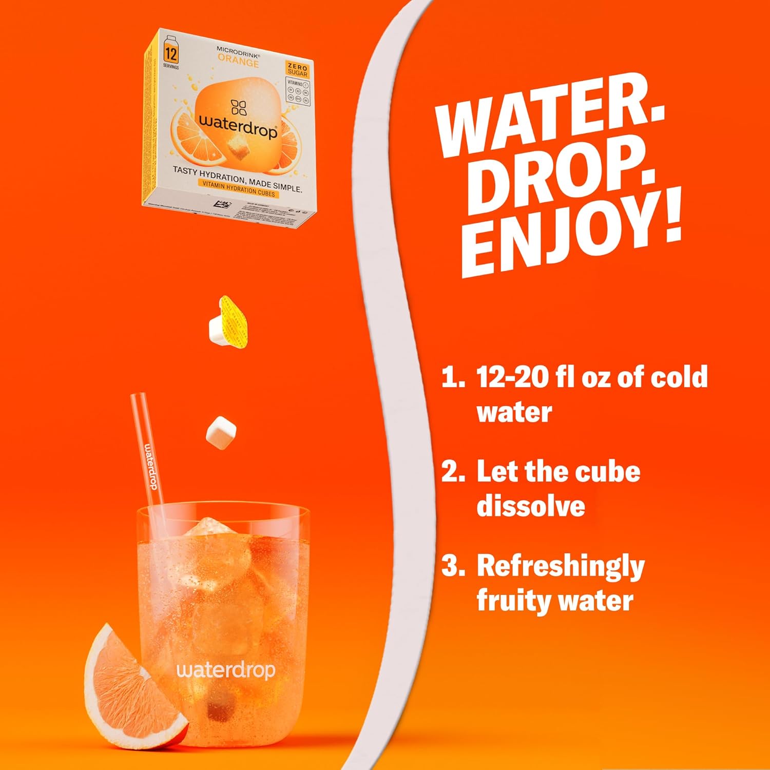 Waterdrop Hydration Cubes With Vitamin C, B Vitamins and Electrolytes, 4 Flavor Electrolyte Variety Pack, Flavored Water Enhancer Cubes for Still & Sparkling Water, Low Calorie, Sugar Free, 48 Count