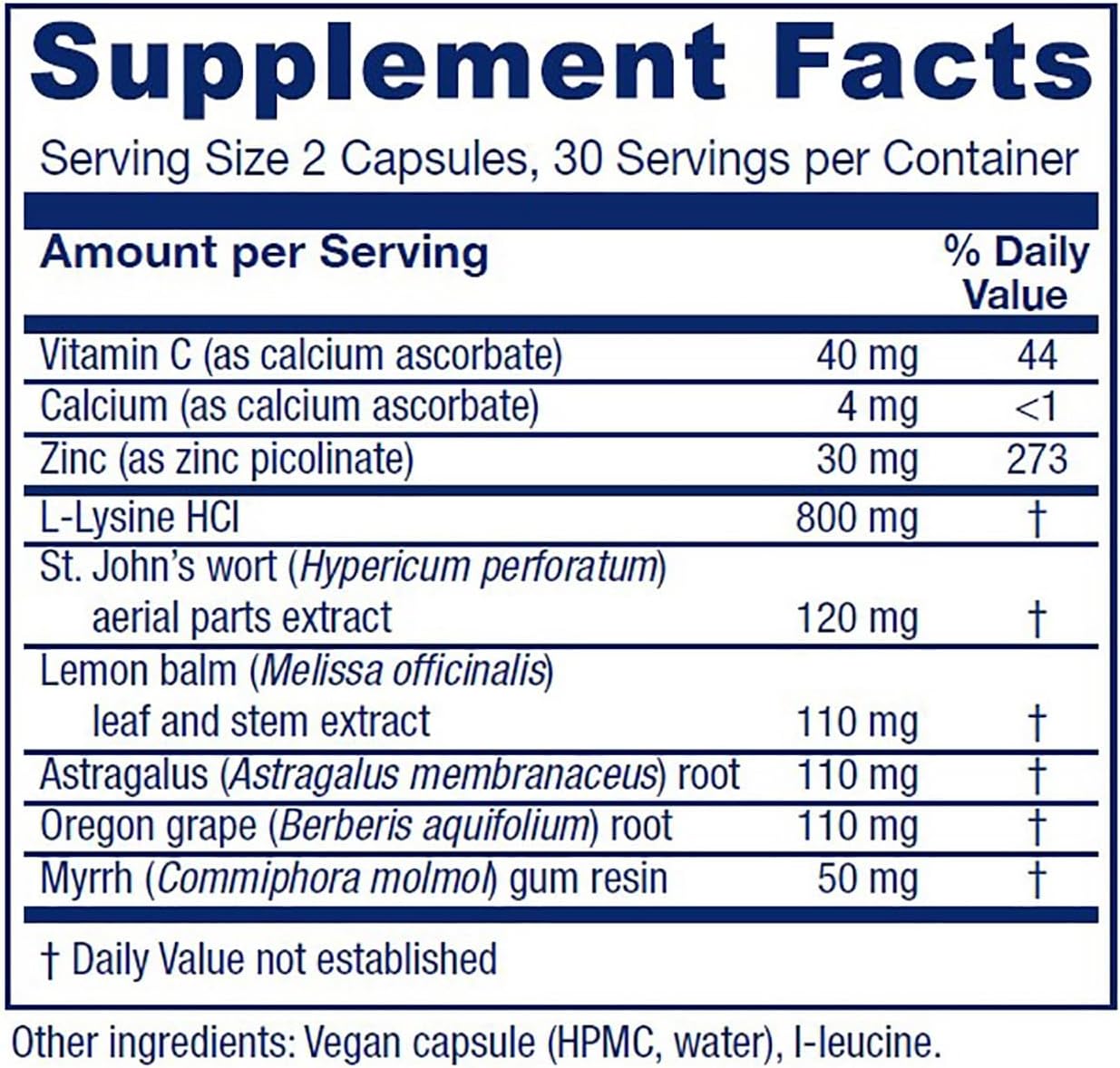 Vitanica Lysine Extra, Immune System Support, Vegan, 60 Capsules