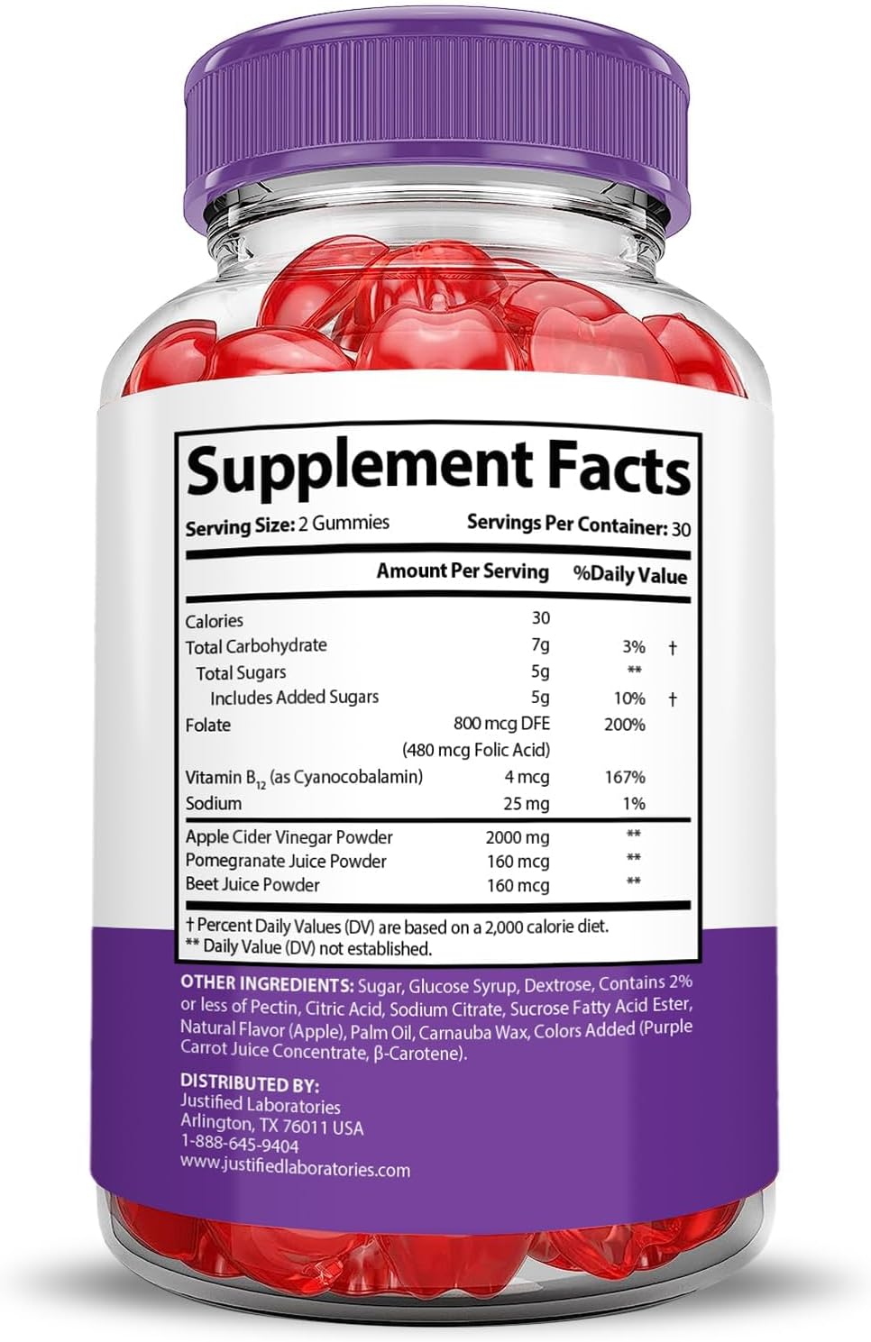 Justified Laboratories (3 Pack Ultra Quick Keto ACV Gummies Extreme 2000MG Ultraquick Keto Gummies Apple Cider Vinegar Formulated with Pomegranate Beet Juice Powder B12 Vegan Non GMO 180 Gummys