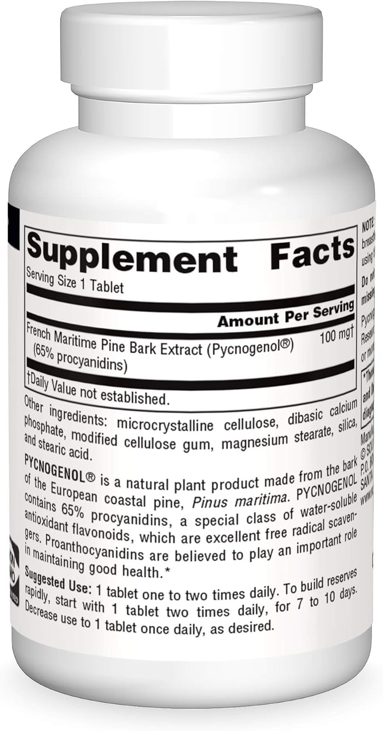 Source Naturals Pycnogenol, Proanthocyanidin Complex,100 mg - 90 Tablets
