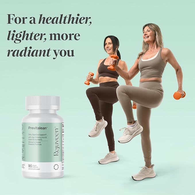 Previtalean | Prebiotic Fiber Supplement for Women | Supports Gut Health & Red Blood Cell Production | Contains Highly Bioavailable Iron, Folate & Vitamin B12 | 90 Ct, 30 Servings