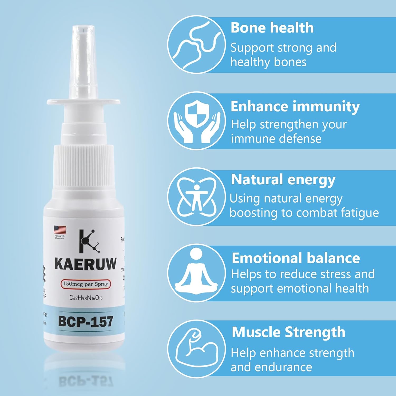 BP-C157-150mcg per Spray, 30ml Total, 200 Sprays – Tissue Repair & Gut Health Support, 1 Bottle USA Made- B