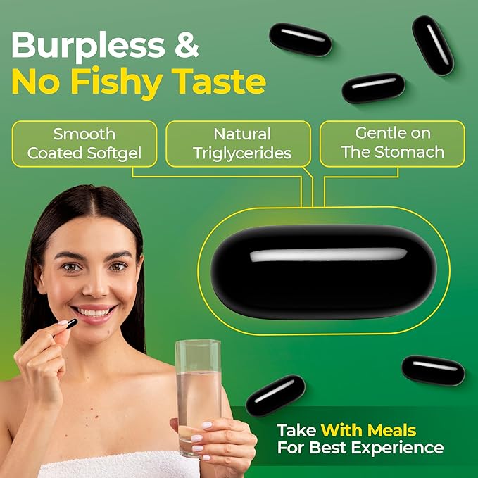 Omega 3 Fish Oil Supplementt (90 Count) Wild Caught Omega3 Fish Oil High EPA DHA Rich in Fatty Acid | Omega-3 Supplements for Women & Men | Purified Omega3 Fatty Acid, Non-GMO, Burpless Softgels