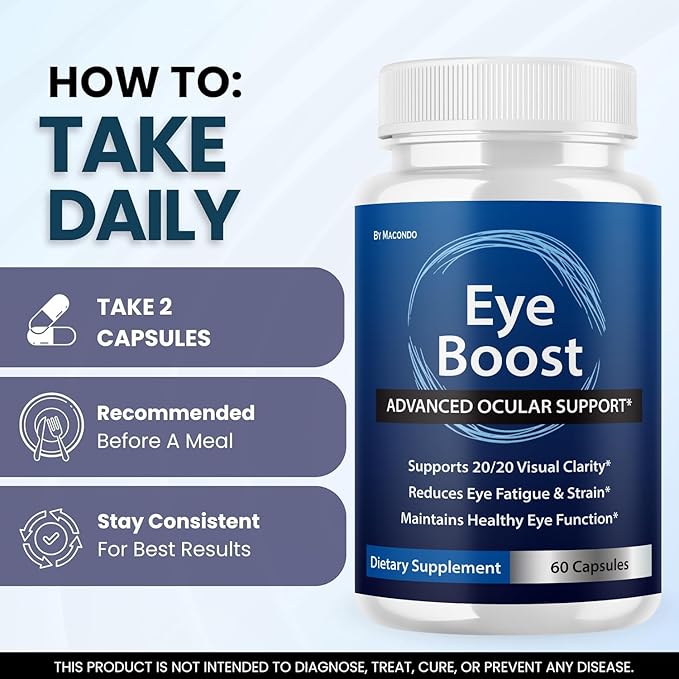 (5 Pack) EyeBoost Capsules - Official Eye Boost Advanced Formula Supplement Support - Maximum Strength, All Natural Vitamins for Overall Health & Wellness - 300 Capsules for 5 Months