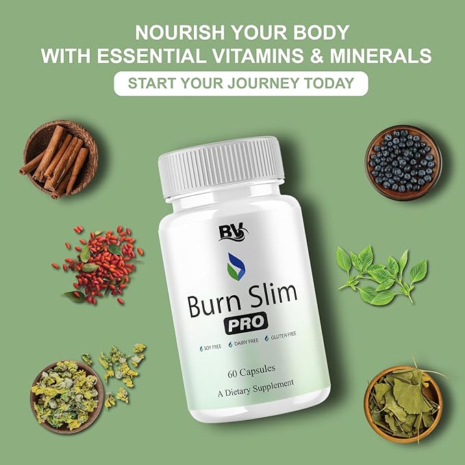 BLUE VIBE Burn Slim Pro Capsules, BurnSlim Advanced Maximum Strength Overall Health & Wellness Support Supplement, Burn Slim Premium All Natural Daily Health Support Formula (2 Pack - 120 Capsules)