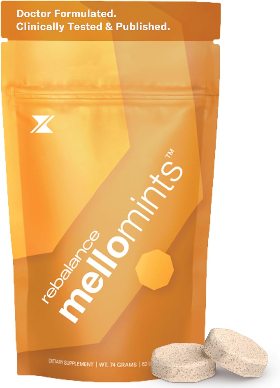 Rebalance Mellomints – Fast-Absorbing Daily Lozenges for Calm & Focus – Helps with Mood, Relaxation & Energy Balance – 62 Count (30 Day Supply)