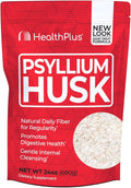 Health Plus, Psyllium Husk, 24 oz, 96 Servings - Natural Detox, Daily Dietary Fiber Supplement, Constipation Relief, Gentle Gut Cleanse, Keto Baking