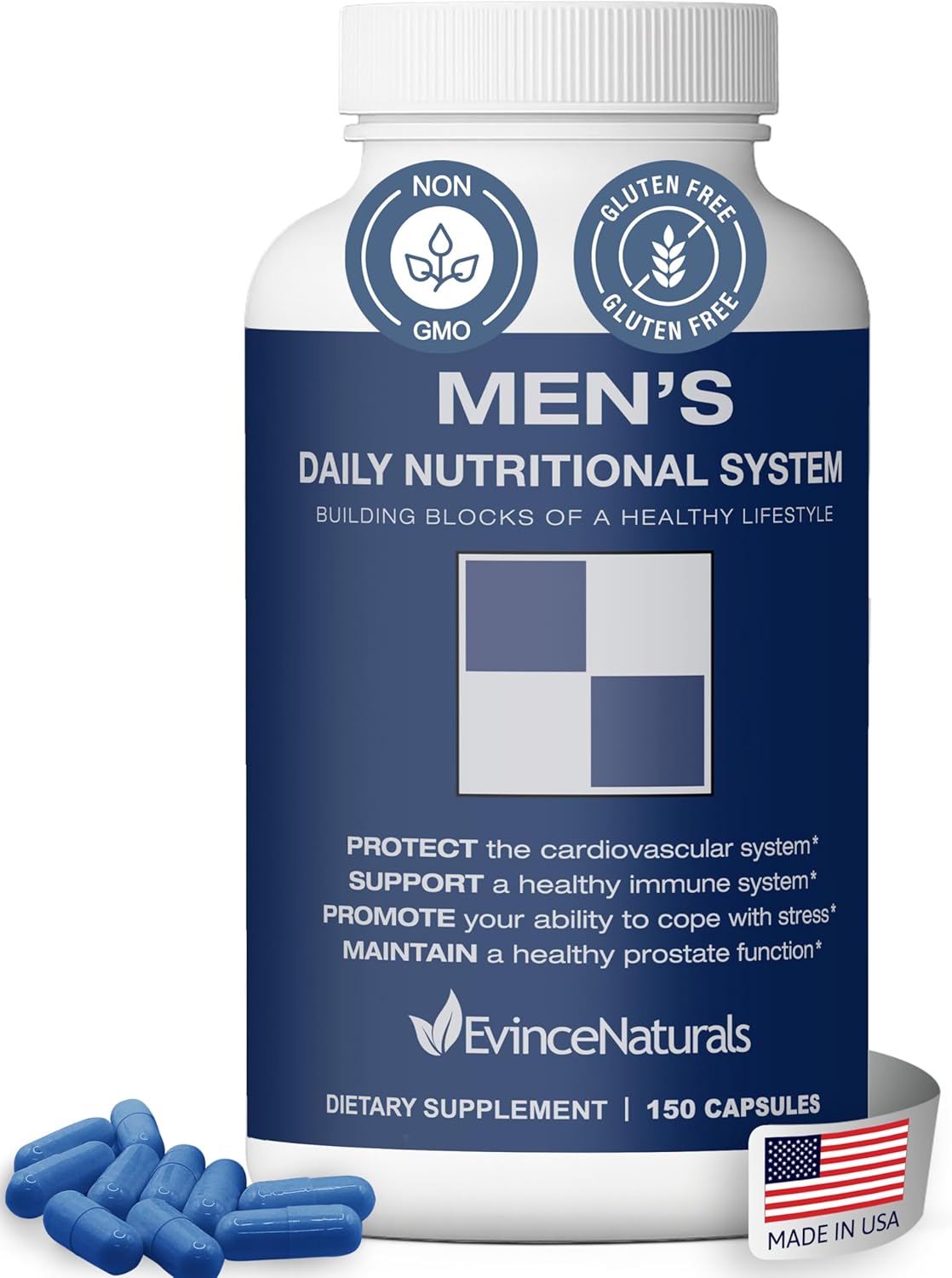Multivitamin for Men - Men's Daily Nutritional System with Essential Vitamins & Saw Palmetto for Overall Wellbeing & Prostate Support - 150 Capsules