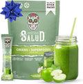 Salud 2-in-1 Greens Powder + Superfood Drink Mix Packets, 20+ Fruits and Veggies, Probiotics, Prebiotics, Supports Digestive Health, Bloating Relief, Vegan, Green Apple (15 Servings)
